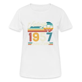 Vintage 1957 Geburtstagsgeschenk - Frauen T-Shirt atmungsaktiv - Weiß - Vorne - AI Model Female 172 dark (172cm)
