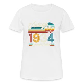 Vintage 1934 Geburtstagsgeschenk - Frauen T-Shirt atmungsaktiv - Weiß - Vorne - AI Model Female 172 dark (172cm)