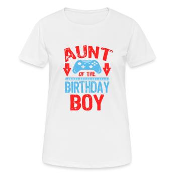 Aunty Aunt Of the Birthday Boy Gaming Family gift - Frauen T-Shirt atmungsaktiv - Weiß - Vorne - AI Model Female 172 dark (172cm)