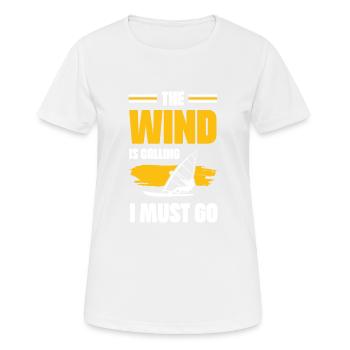 windsurfen ruft - Frauen T-Shirt atmungsaktiv - Weiß - Vorne - AI Model Female 172 dark (172cm)