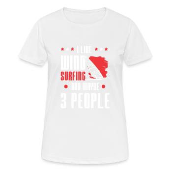 windsurfen lustiger spruch - Frauen T-Shirt atmungsaktiv - Weiß - Vorne - AI Model Female 172 dark (172cm)