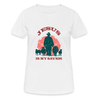 Jésus est mon Sauveur et est mon Seigneur - T-shirt respirant Femme - blanc - Devant - AI Model Female 172 dark (172cm)