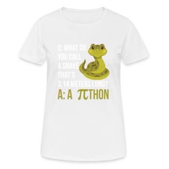 Python Pithon Pie Symbol Drôle de professeur de mathématiques Heureux - T-shirt respirant Femme - blanc - Devant - AI Model Female 172 dark (172cm)