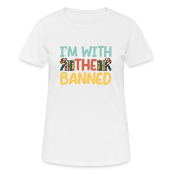 Je suis l’un des livres interdits, amateurs de livres - T-shirt respirant Femme - blanc - Devant - AI Model Female 172 dark (172cm)