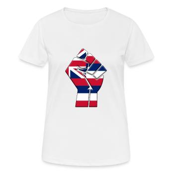 Bundesstaat Hawaii Flagge Stolz Eingeborenes Familienhaus - Frauen T-Shirt atmungsaktiv - Weiß - Vorne - AI Model Female 172 dark (172cm)