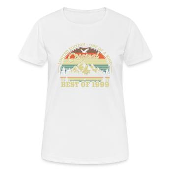 Nostalgie-Geburtstagsgeschenk '99 - Frauen T-Shirt atmungsaktiv - Weiß - Vorne - AI Model Female 172 dark (172cm)