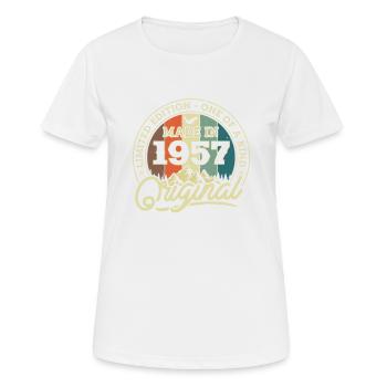 Cadeau d’anniversaire nostalgique 1957 - T-shirt respirant Femme - blanc - Devant - AI Model Female 172 dark (172cm)