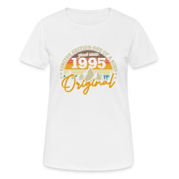 Cadeau d’anniversaire nostalgique 1995 - T-shirt respirant Femme - blanc - Devant - AI Model Female 172 dark (172cm)
