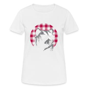 Red Buffalo Plaid Bear - Women's Breathable T-Shirt - white - Front - AI Model Female 172 dark (172cm)