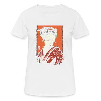 Unfreundliche Japanische Geisha - Frauen T-Shirt atmungsaktiv - Weiß - Vorne - AI Model Female 172 dark (172cm)