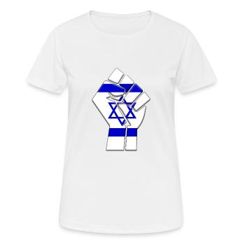 Drapeau d’Israël Fierté du pays israélien Ascendance autochtone - T-shirt respirant Femme - blanc - Devant - AI Model Female 172 dark (172cm)