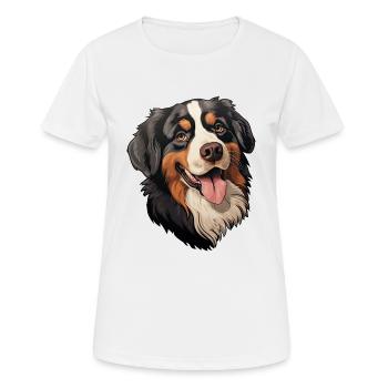 Bouvier bernois - T-shirt respirant Femme - blanc - Devant - AI Model Female 172 dark (172cm)