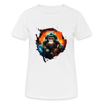 Cool Ape Graphics Space Astronaut Ape - Women's Breathable T-Shirt - white - Front - AI Model Female 172 dark (172cm)