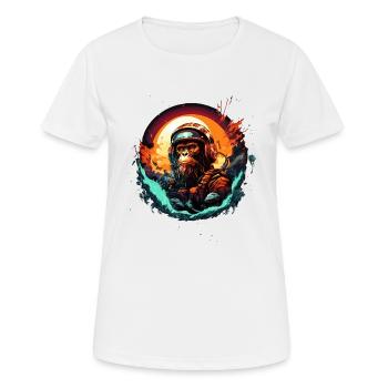 Space Apes Graphics Design - Cool Ape Astronaut - Women's Breathable T-Shirt - white - Front - AI Model Female 172 dark (172cm)