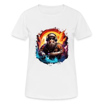 Cooler Affe in der Galaxie - Farbenfroher Affe Outer Space - Frauen T-Shirt atmungsaktiv - Weiß - Vorne - AI Model Female 172 dark (172cm)