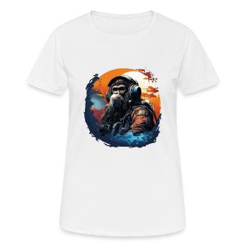 Cool Ape with headphone - Ape, Monkey Graphics - Women's Breathable T-Shirt - white - Front - AI Model Female 172 dark (172cm)