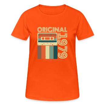 Look vintage emblématique de 1979 - T-shirt respirant Femme - orange néon - Devant - AI Model Female 172 dark (172cm)
