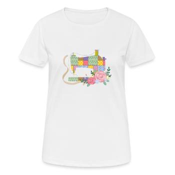 Blumen-Nähmaschine Näherin Quilting Schneiderin - Frauen T-Shirt atmungsaktiv - Weiß - Vorne - AI Model Female 172 dark (172cm)