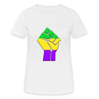 Mardi Gras Flagge - Frauen T-Shirt atmungsaktiv - Weiß - Vorne - AI Model Female 172 dark (172cm)