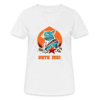 Wähl mich! Eine Ratte als Präsident - Frauen T-Shirt atmungsaktiv - Weiß - Vorne - AI Model Female 172 dark (172cm)