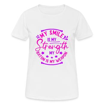 Bâton tournoyant Ma matraque est mon arme Cadeaux de matraque - T-shirt respirant Femme - blanc - Devant - AI Model Female 172 dark (172cm)
