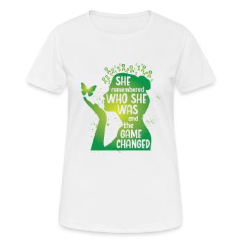 She remebered who she was - Frauen T-Shirt atmungsaktiv - Weiß - Vorne - AI Model Female 172 dark (172cm)