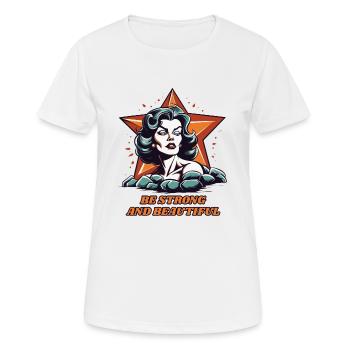Sei stark und schön,eine Frau wie ein Stern - Frauen T-Shirt atmungsaktiv - Weiß - Vorne - AI Model Female 172 dark (172cm)