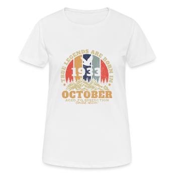 Vintage Geburtstagsgeschenk 1933 Oktober - Frauen T-Shirt atmungsaktiv - Weiß - Vorne - AI Model Female 172 dark (172cm)