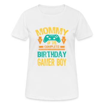 Mommy Of the Birthday Boy Gaming Family Party - Women's Breathable T-Shirt - white - Front - AI Model Female 172 dark (172cm)
