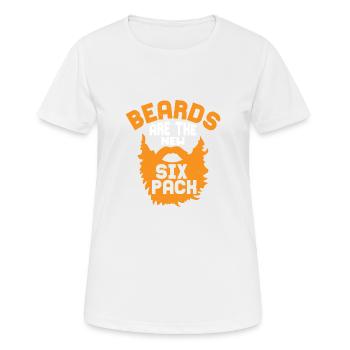 Les barbes sont le nouveau pack de six poils du visage barbus Ma - T-shirt respirant Femme - blanc - Devant - AI Model Female 172 dark (172cm)