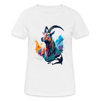 Steinbock ArtKlettern Bouldern Berge Bergsteiger - Frauen T-Shirt atmungsaktiv - Weiß - Vorne - AI Model Female 172 dark (172cm)