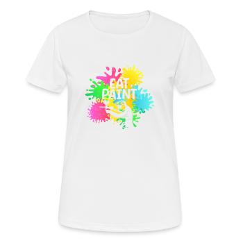 Eat Paint Splatter Funny Paintball Lover - Women's Breathable T-Shirt - white - Front - AI Model Female 172 dark (172cm)