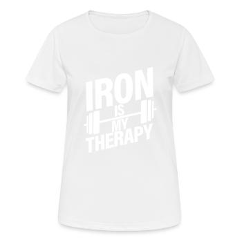 Iron Is My Therapy - Women's Breathable T-Shirt - white - Front - AI Model Female 172 dark (172cm)