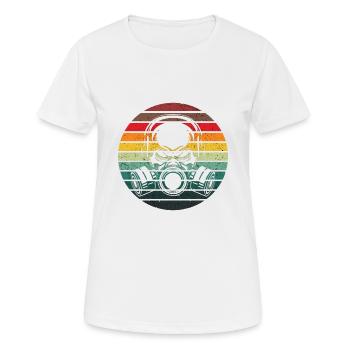 Totenkopf Gasmaske Sonnenuntergang Geschenk Halloween - Frauen T-Shirt atmungsaktiv - Weiß - Vorne - AI Model Female 172 dark (172cm)