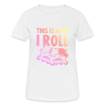 skater inline - Frauen T-Shirt atmungsaktiv - Weiß - Vorne - AI Model Female 172 dark (172cm)