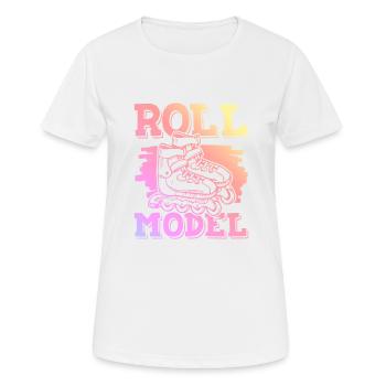 roll skaten - Frauen T-Shirt atmungsaktiv - Weiß - Vorne - AI Model Female 172 dark (172cm)