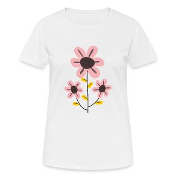 Rosa Blume - Frauen T-Shirt atmungsaktiv - Weiß - Vorne - AI Model Female 172 dark (172cm)