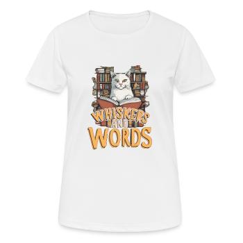 Whiskers and Words: Where curiosity meets comfort - Women's Breathable T-Shirt - white - Front - AI Model Female 172 dark (172cm)