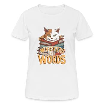 Whiskers and Words': Where curiosity about cosiness - Women's Breathable T-Shirt - white - Front - AI Model Female 172 dark (172cm)