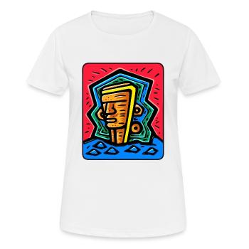 Tiki coloré abstrait - T-shirt respirant Femme - blanc - Devant - AI Model Female 172 dark (172cm)