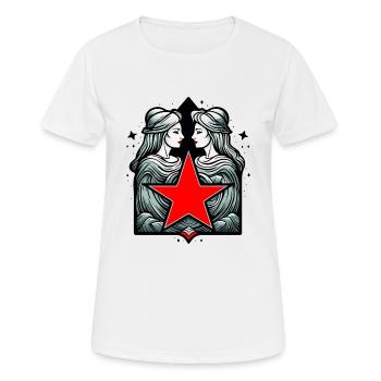 Ein Kuss zwischen Liebenden unter den Sternen - Frauen T-Shirt atmungsaktiv - Weiß - Vorne - AI Model Female 172 dark (172cm)