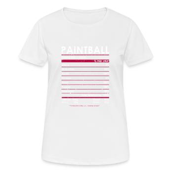 Lustige Paintball-Ernährungsdaten Paintball-Spiel - Frauen T-Shirt atmungsaktiv - Weiß - Vorne - AI Model Female 172 dark (172cm)