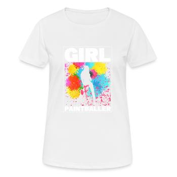 Mädchen Paintballer Spielerin Paintball Frau - Frauen T-Shirt atmungsaktiv - Weiß - Vorne - AI Model Female 172 dark (172cm)