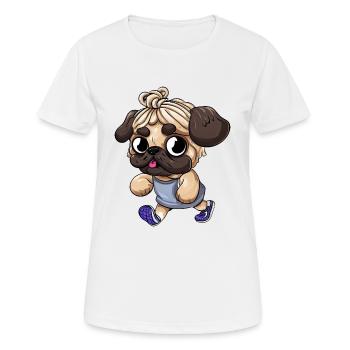 Carlin sportif : en forme et actif sur la route - T-shirt respirant Femme - blanc - Devant - AI Model Female 172 dark (172cm)
