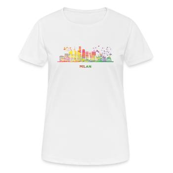 Milan skyline cityscape Milan - Women's Breathable T-Shirt - white - Front - AI Model Female 172 dark (172cm)