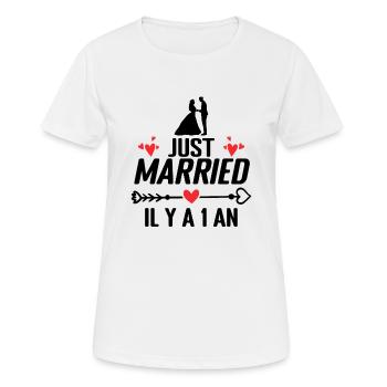 Baumwolle Hochzeitsgeschenk Hochzeitstag 1 Jahr - Frauen T-Shirt atmungsaktiv - Weiß - Vorne - AI Model Female 172 dark (172cm)