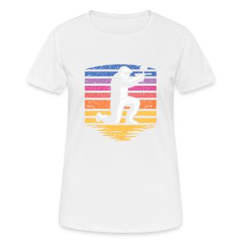 Paintball Retro Sunset 70s 80s 90s - Women's Breathable T-Shirt - white - Front - AI Model Female 172 dark (172cm)