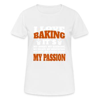 Confiserie, boulangerie, boulangerie, boulangerie, confiserie - T-shirt respirant Femme - blanc - Devant - AI Model Female 172 dark (172cm)