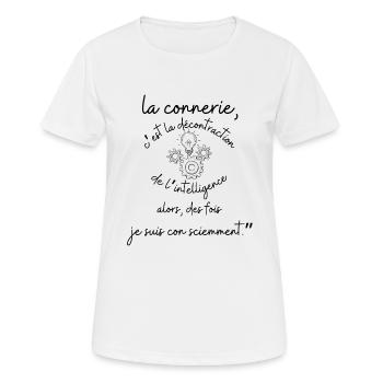t-shirt humoristique, cadeau homme, femme, humour - T-shirt respirant Femme - blanc - Devant - AI Model Female 172 dark (172cm)