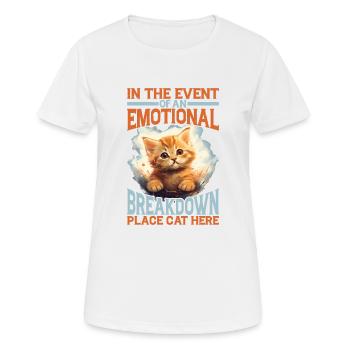Événement d’une dépression émotionnelle, place chat ici 5 - T-shirt respirant Femme - blanc - Devant - AI Model Female 172 dark (172cm)